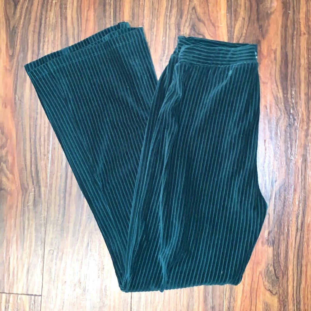 Emerald Velvet Flare Pants